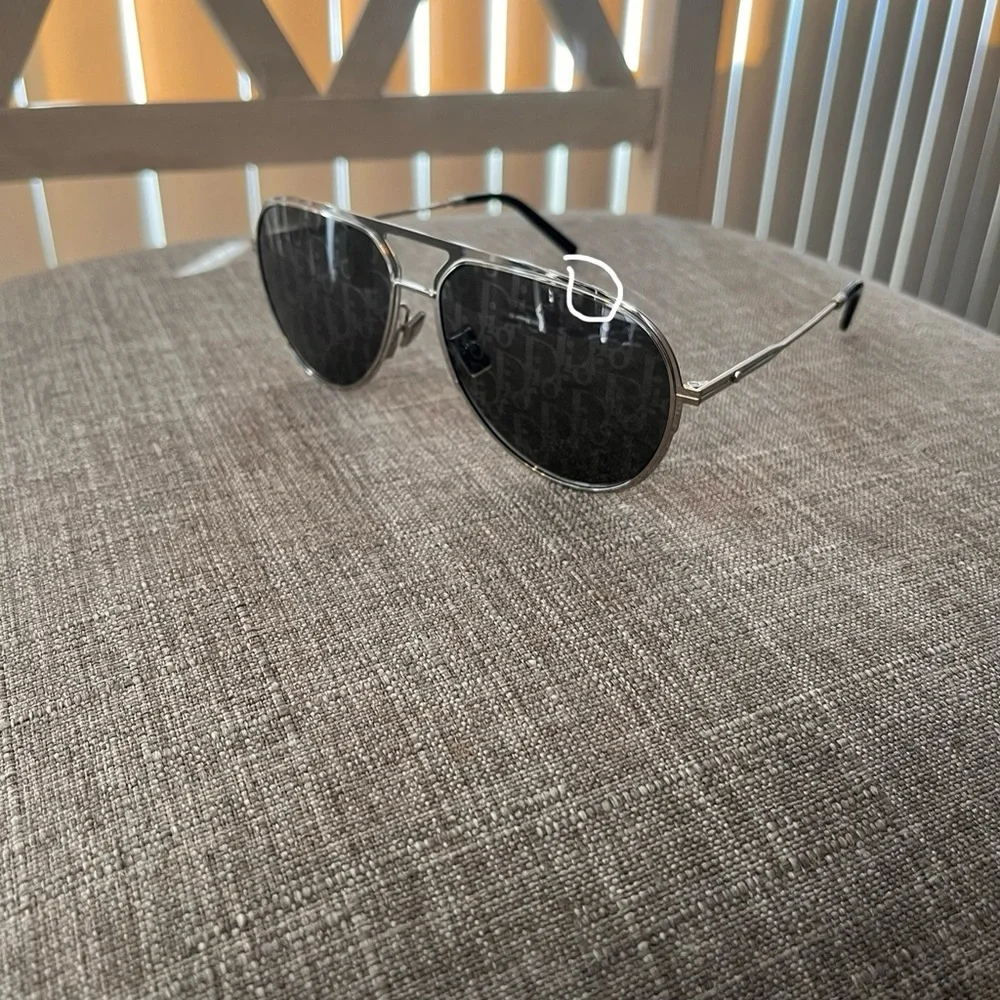 Dior Silver and Black Aviator Glasses - Picture 3 of 3